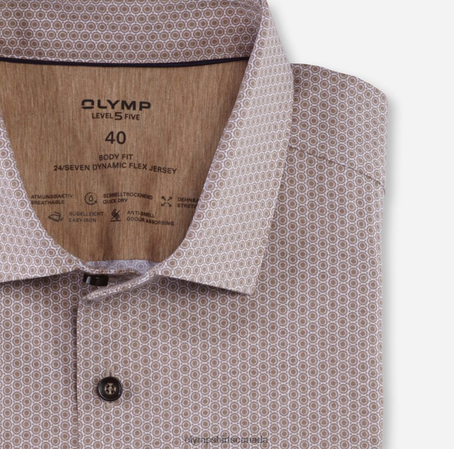 OLYMP Level Five 24/Seven Body Fit Business Shirt Modern Kent Natural H2P42H415 Clothing