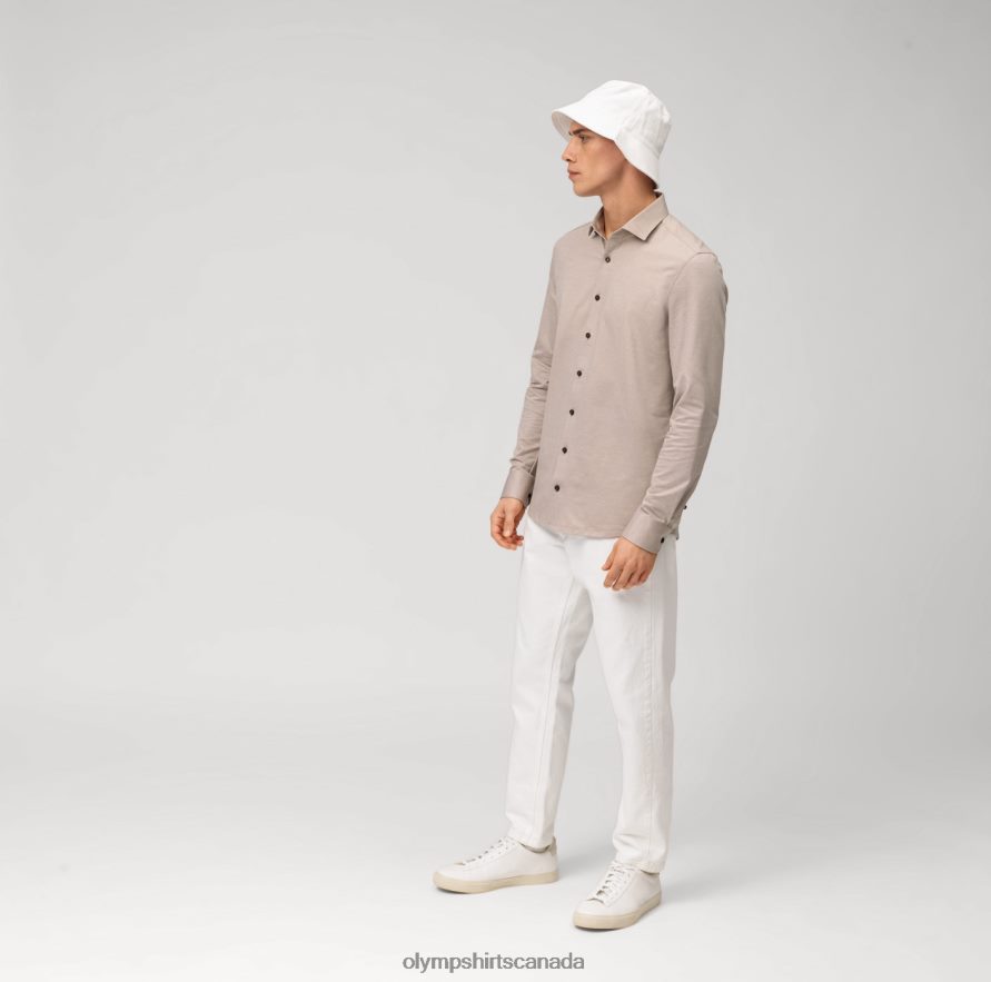 OLYMP Level Five 24/Seven Body Fit Business Shirt Modern Kent Natural H2P42H742 Clothing