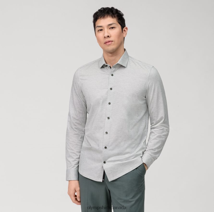 OLYMP Level Five 24/Seven Body Fit Business Shirt Modern Kent Olive H2P42H544 Clothing