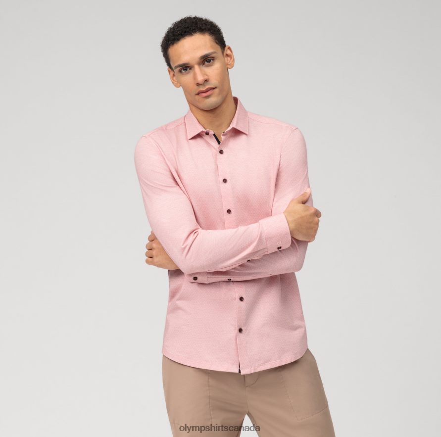 OLYMP Level Five 24/Seven Body Fit Business Shirt Modern Kent Red H2P42H466 Clothing
