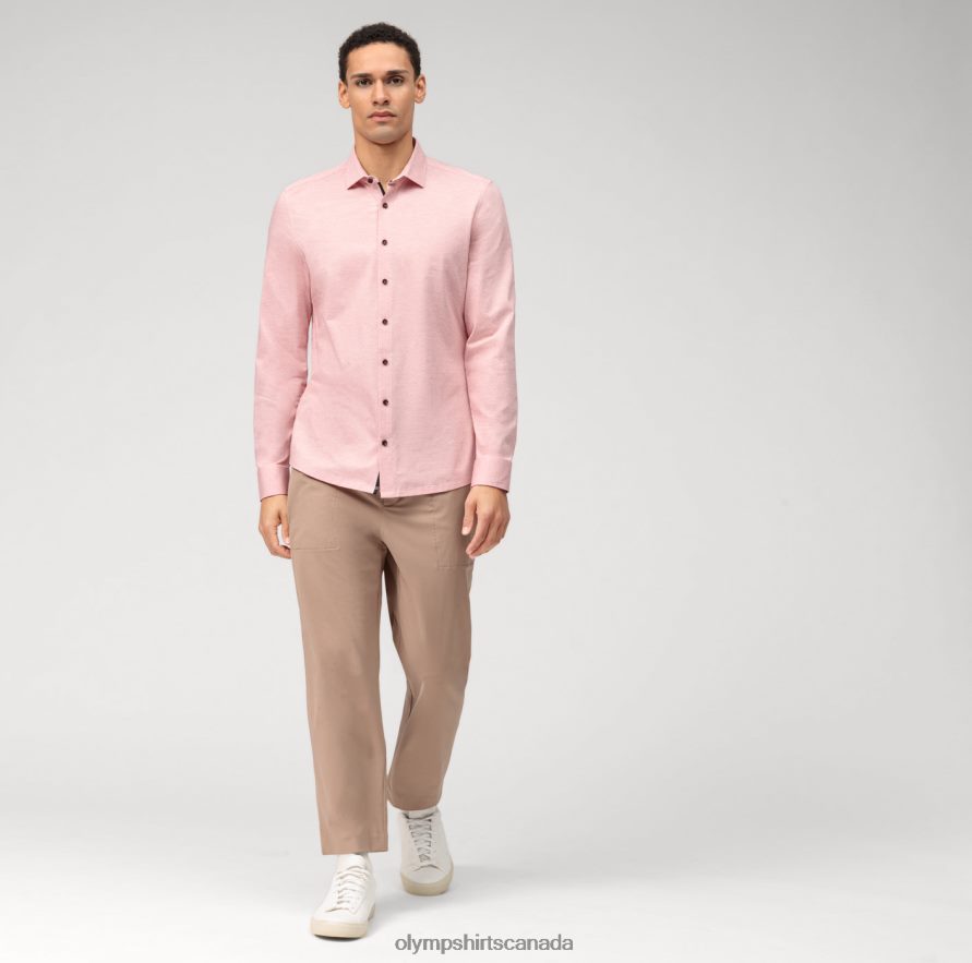 OLYMP Level Five 24/Seven Body Fit Business Shirt Modern Kent Red H2P42H466 Clothing