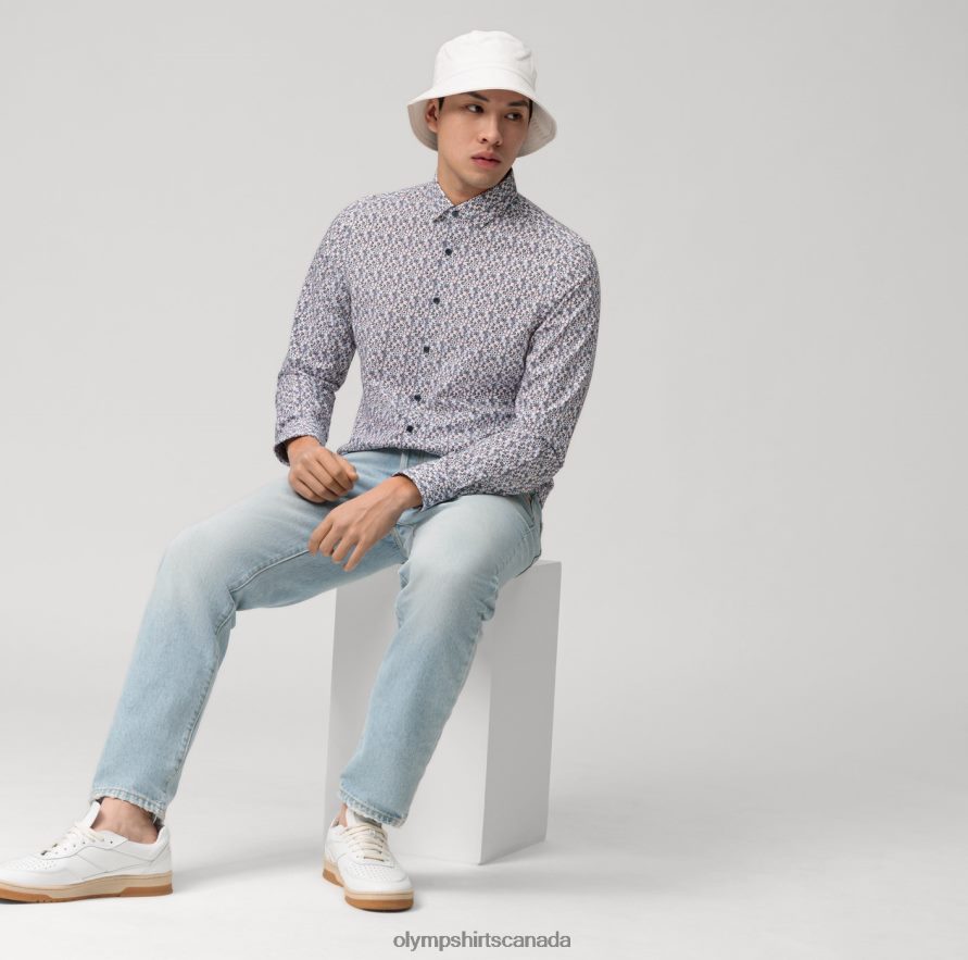 OLYMP Level Five 24/Seven Body Fit Business Shirt Modern Kent Rose H2P42H656 Clothing