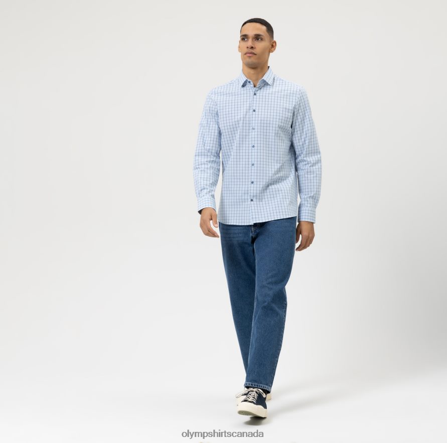 OLYMP Level Five 24/Seven Body Fit Business Shirt Modern Kent Royal H2P42H518 Clothing