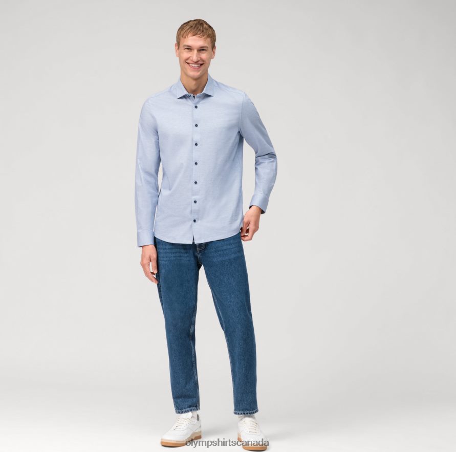 OLYMP Level Five 24/Seven Body Fit Business Shirt Modern Kent Royal H2P42H523 Clothing