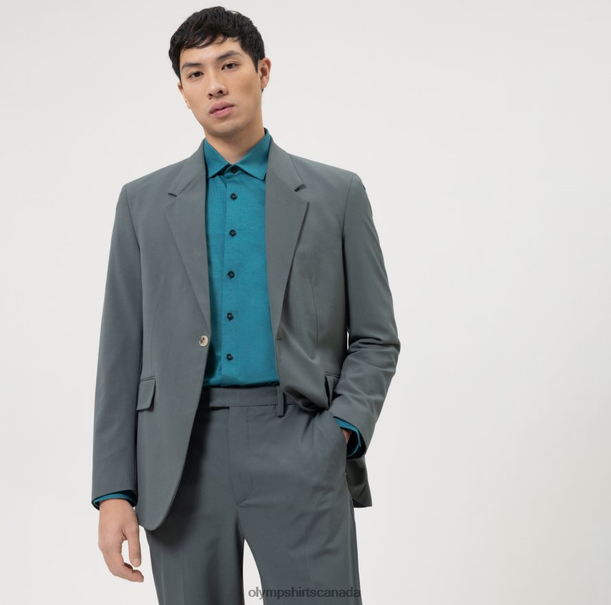 OLYMP Level Five 24/Seven Body Fit Business Shirt New York Kent Emerald H2P42H586 Clothing