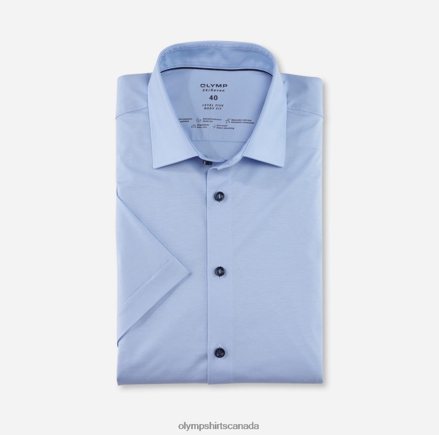 OLYMP Level Five 24/Seven Body Fit Business Shirt New York Kent Light Blue H2P42H418 Clothing