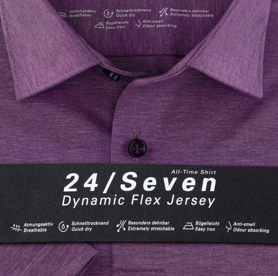 OLYMP Level Five 24/Seven Body Fit Business Shirt New York Kent Lilac H2P42H809 Clothing