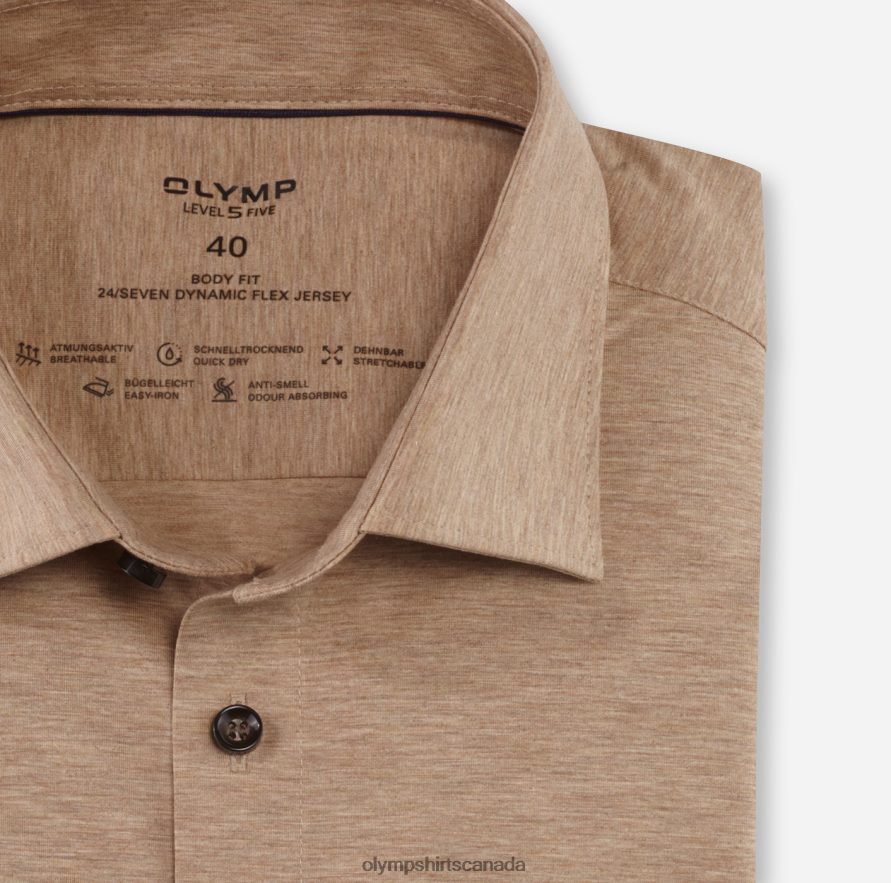 OLYMP Level Five 24/Seven Body Fit Business Shirt New York Kent Natural H2P42H621 Clothing