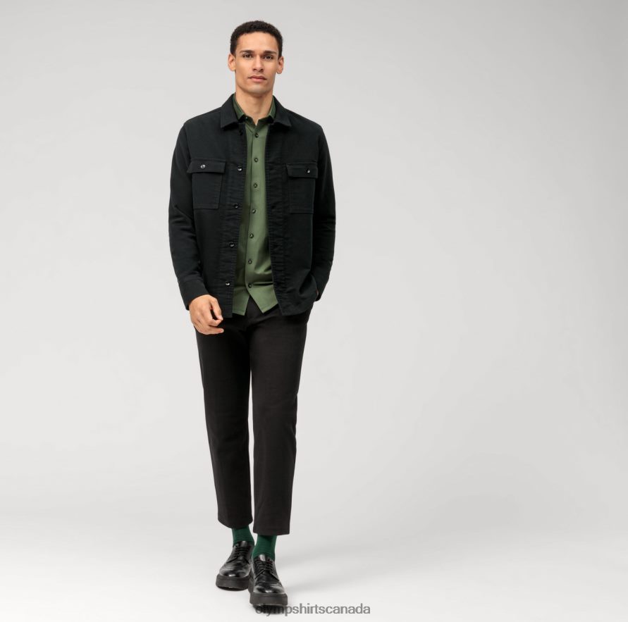 OLYMP Level Five 24/Seven Body Fit Business Shirt New York Kent Putty H2P42H484 Clothing