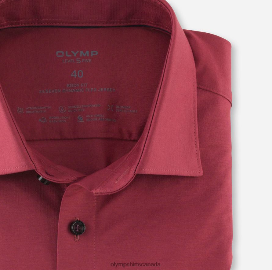 OLYMP Level Five 24/Seven Body Fit Business Shirt New York Kent Rosewood H2P42H670 Clothing