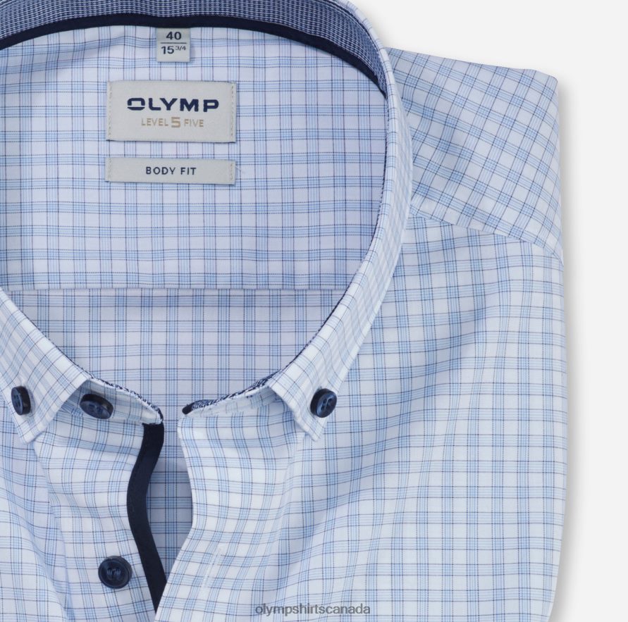 OLYMP Level Five Body Fit Business Shirt Button-Down Bleu H2P42H760 Clothing