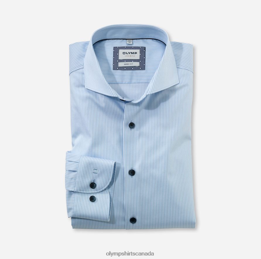 OLYMP Level Five Body Fit Business Shirt Cutaway Bleu H2P42H342 Clothing