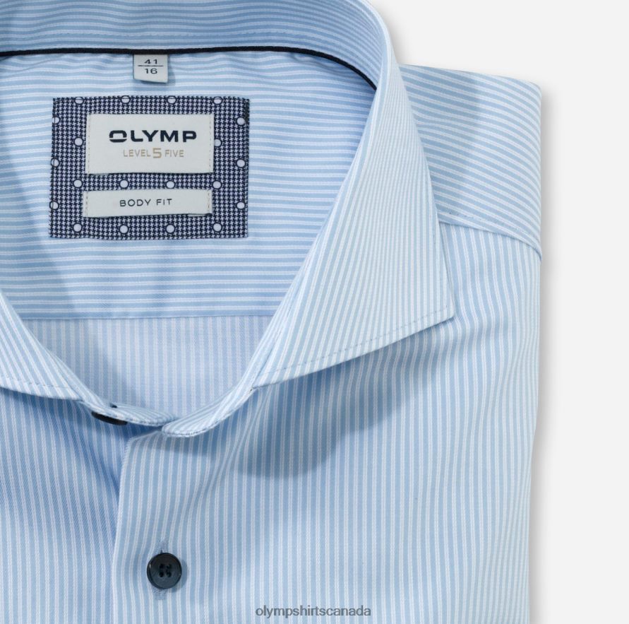 OLYMP Level Five Body Fit Business Shirt Cutaway Bleu H2P42H342 Clothing