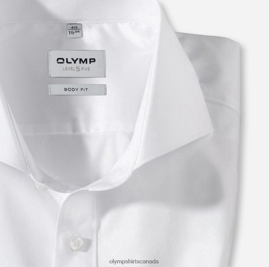 OLYMP Level Five Body Fit Business Shirt Cutaway White H2P42H834 Clothing