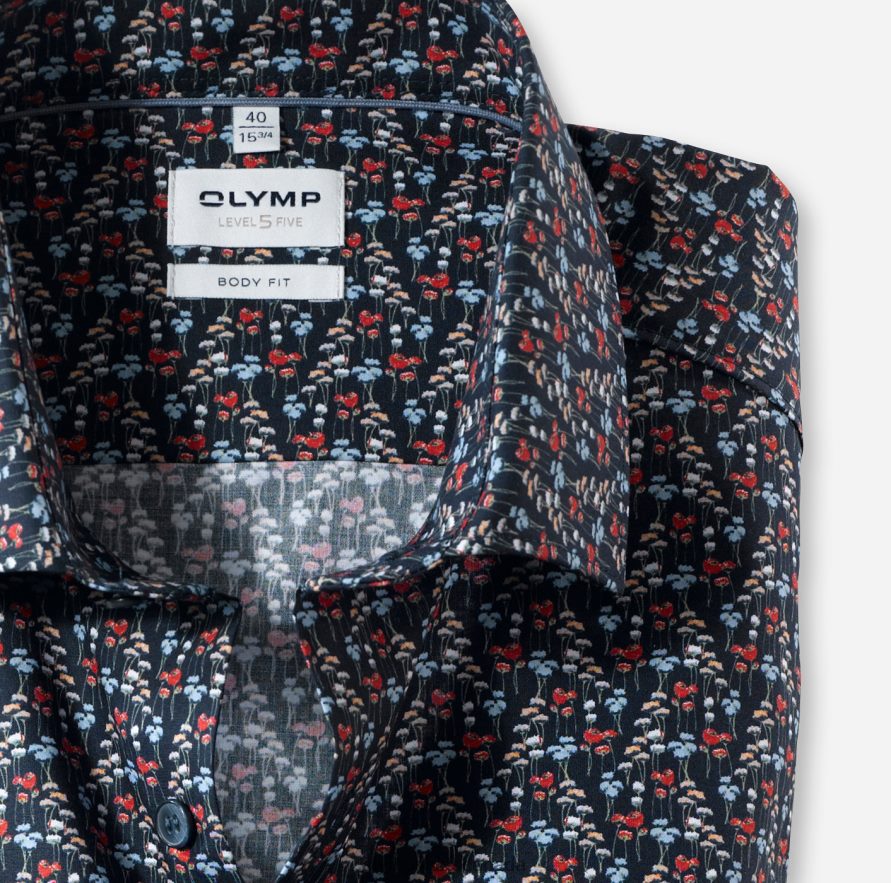 OLYMP Level Five Body Fit Business Shirt Long Sleeve Extra Long Modern Kent Red H2P42H892 Clothing