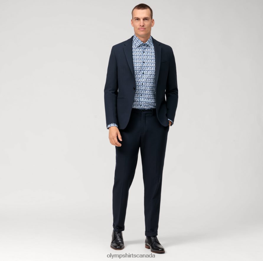 OLYMP Level Five Body Fit Business Shirt Long Sleeve Extra Long New York Kent Bleu H2P42H870 Clothing