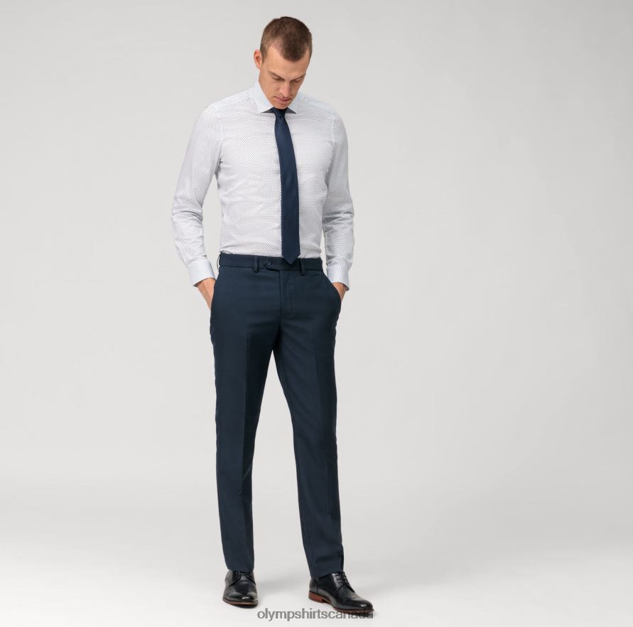 OLYMP Level Five Body Fit Business Shirt Long Sleeve Extra Long New York Kent Bleu H2P42H873 Clothing