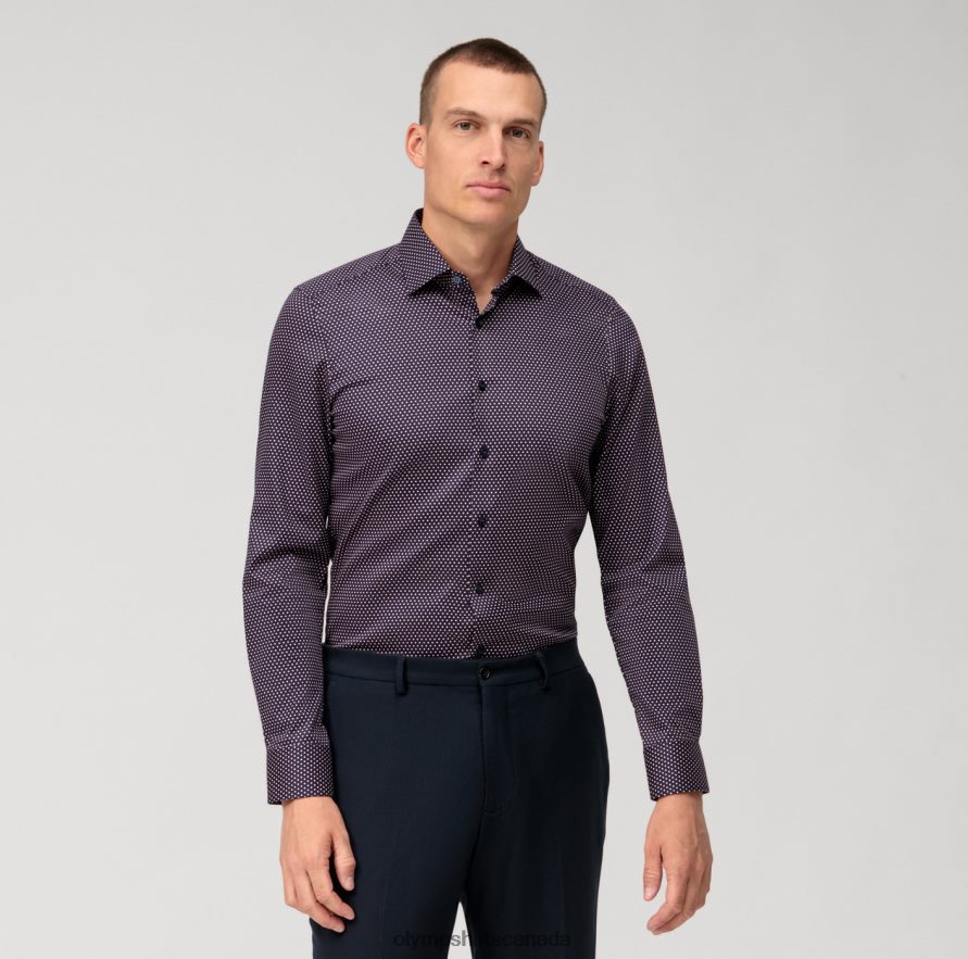 OLYMP Level Five Body Fit Business Shirt Long Sleeve Extra Long New York Kent Red H2P42H868 Clothing