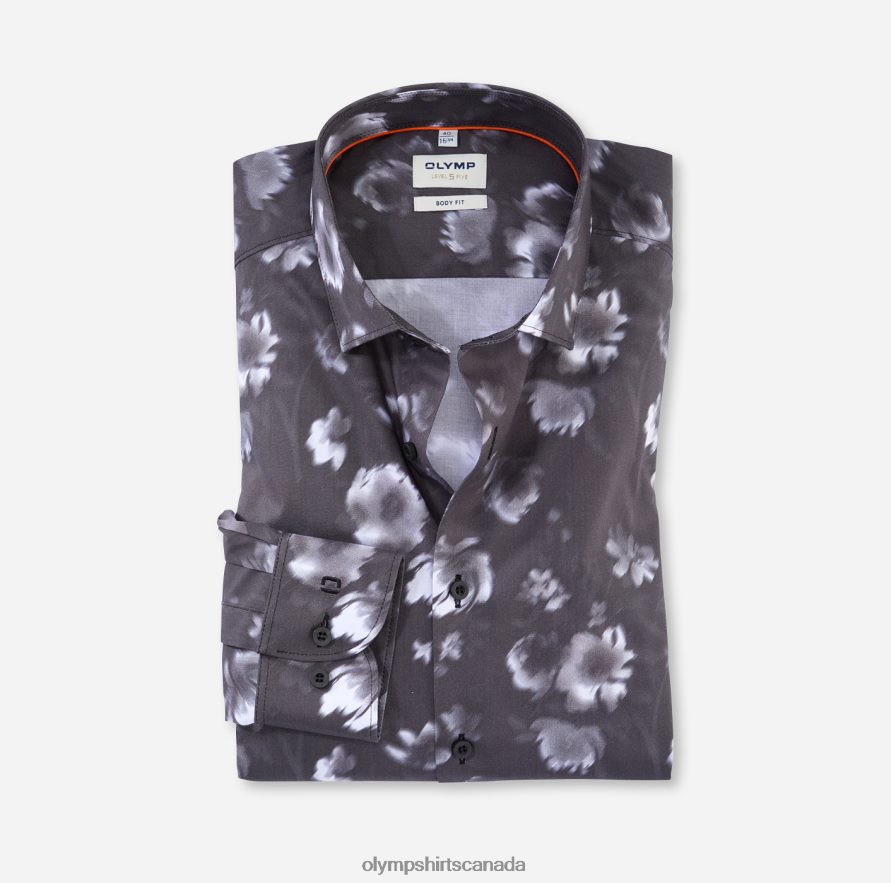 OLYMP Level Five Body Fit Business Shirt Modern Kent Black H2P42H358 Clothing