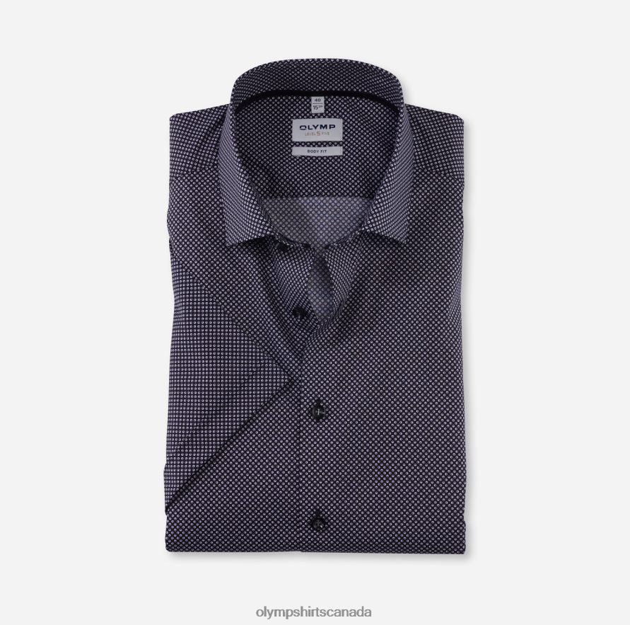 OLYMP Level Five Body Fit Business Shirt Modern Kent Black H2P42H622 Clothing