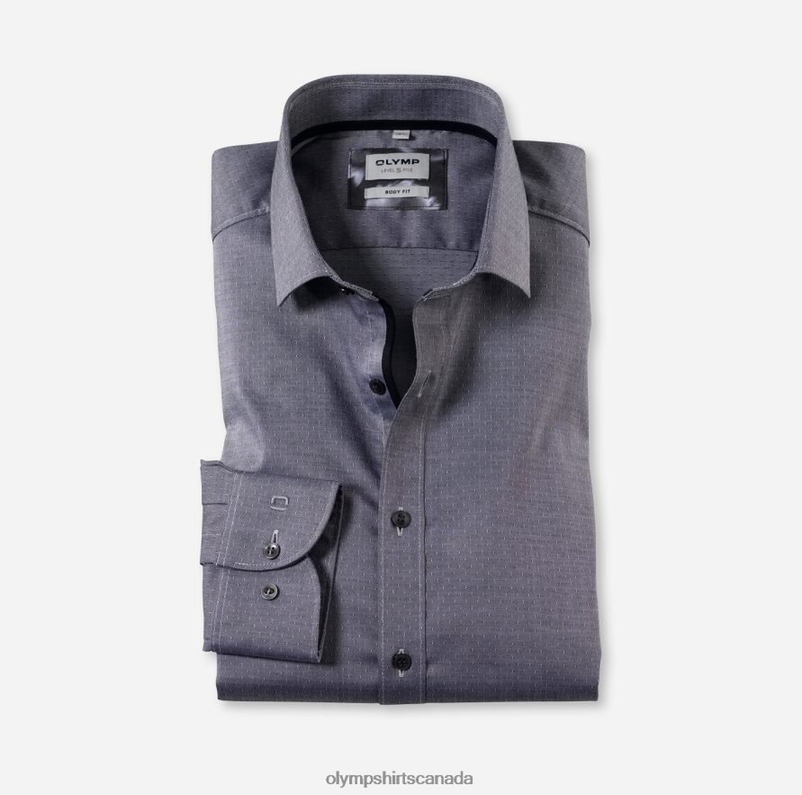 OLYMP Level Five Body Fit Business Shirt Modern Kent Black H2P42H680 Clothing