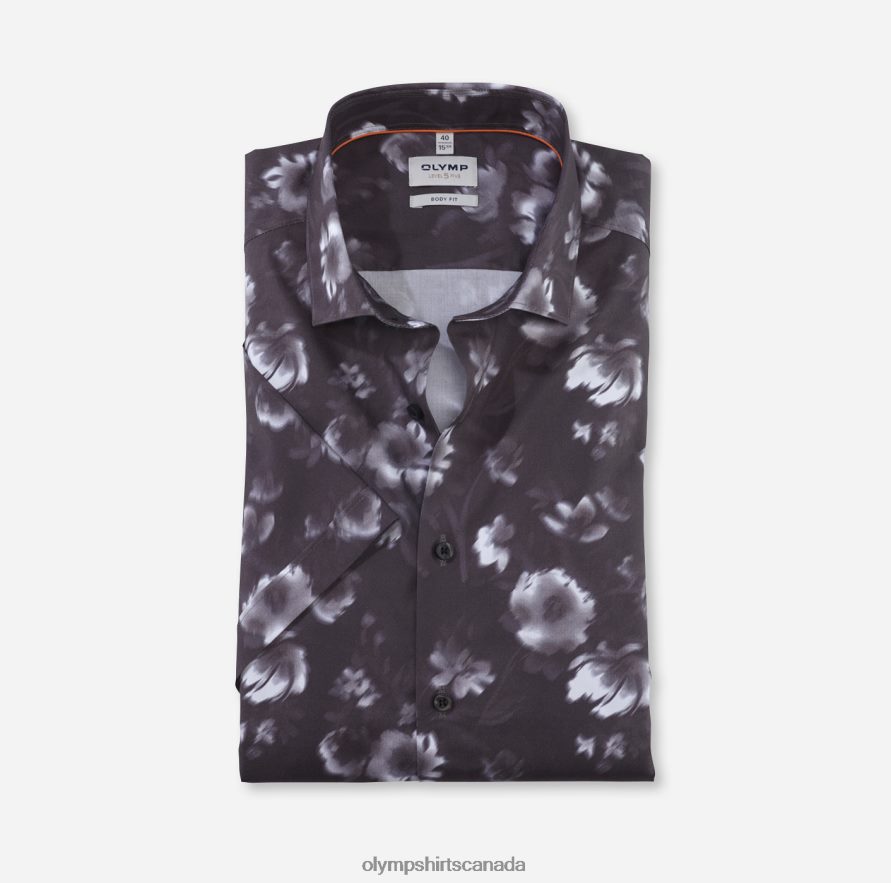 OLYMP Level Five Body Fit Business Shirt Modern Kent Black H2P42H703 Clothing