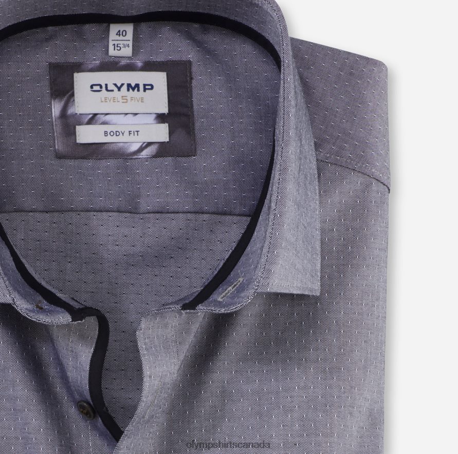 OLYMP Level Five Body Fit Business Shirt Modern Kent Black H2P42H766 Clothing