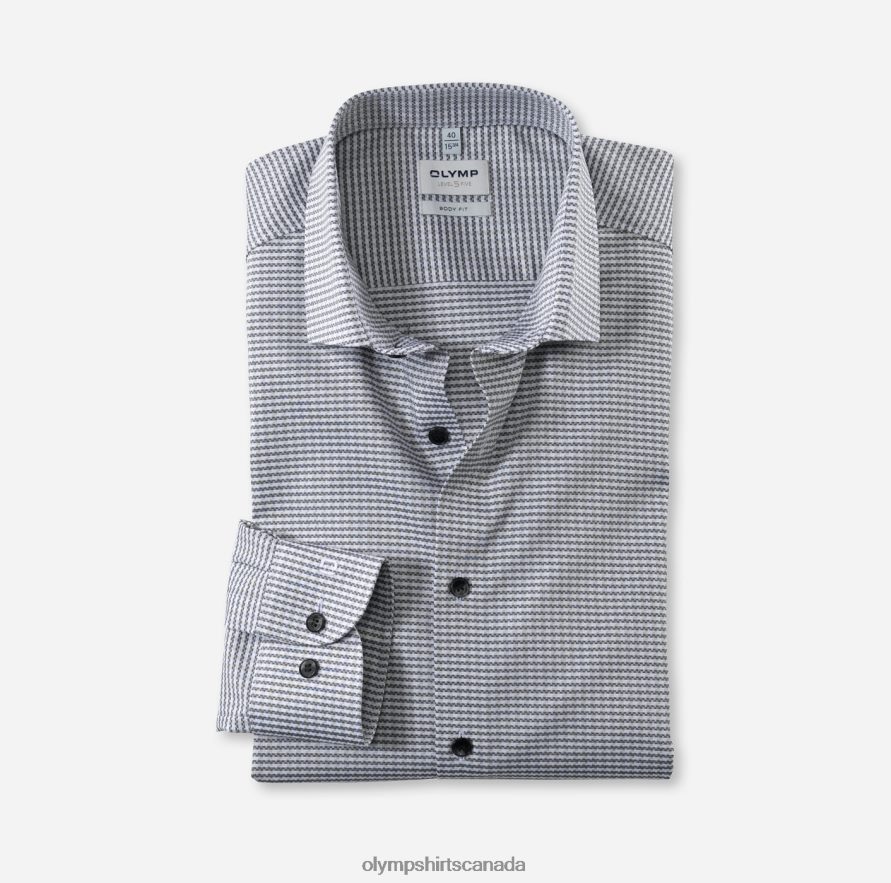 OLYMP Level Five Body Fit Business Shirt Modern Kent Black H2P42H805 Clothing