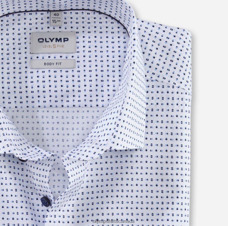 OLYMP Level Five Body Fit Business Shirt Modern Kent Bleu H2P42H343 Clothing