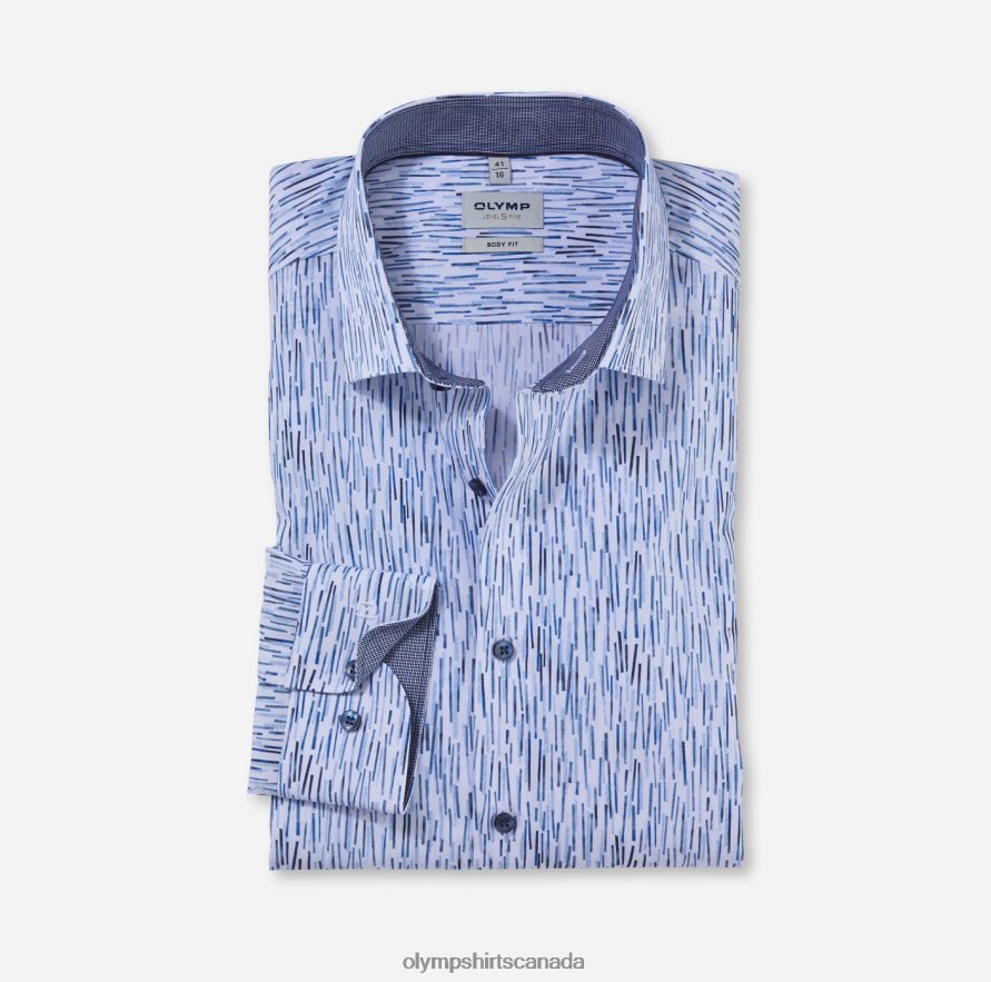 OLYMP Level Five Body Fit Business Shirt Modern Kent Bleu H2P42H748 Clothing