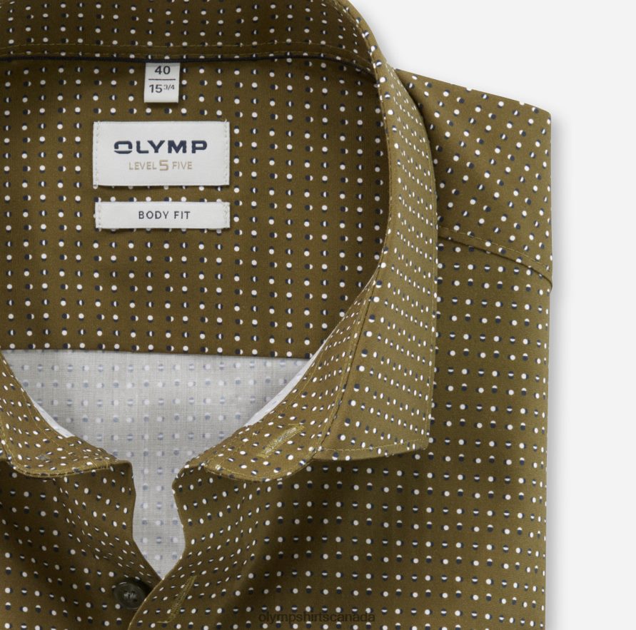 OLYMP Level Five Body Fit Business Shirt Modern Kent Brass H2P42H667 Clothing