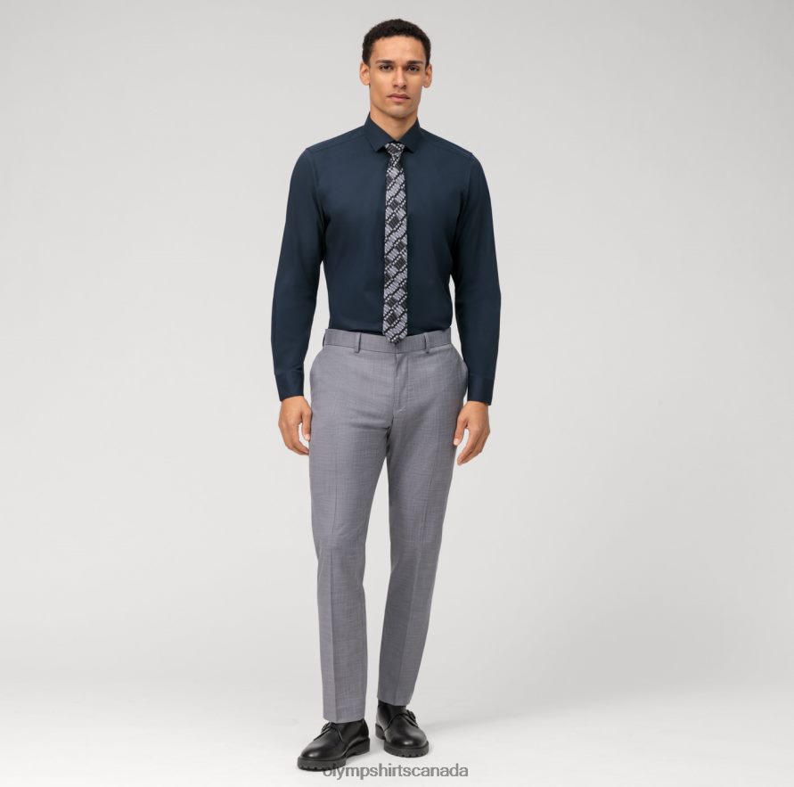OLYMP Level Five Body Fit Business Shirt Modern Kent Cobalt H2P42H513 Clothing