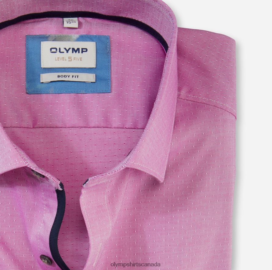 OLYMP Level Five Body Fit Business Shirt Modern Kent Fuchsia H2P42H368 Clothing