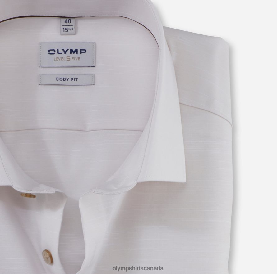 OLYMP Level Five Body Fit Business Shirt Modern Kent Light Beige H2P42H694 Clothing
