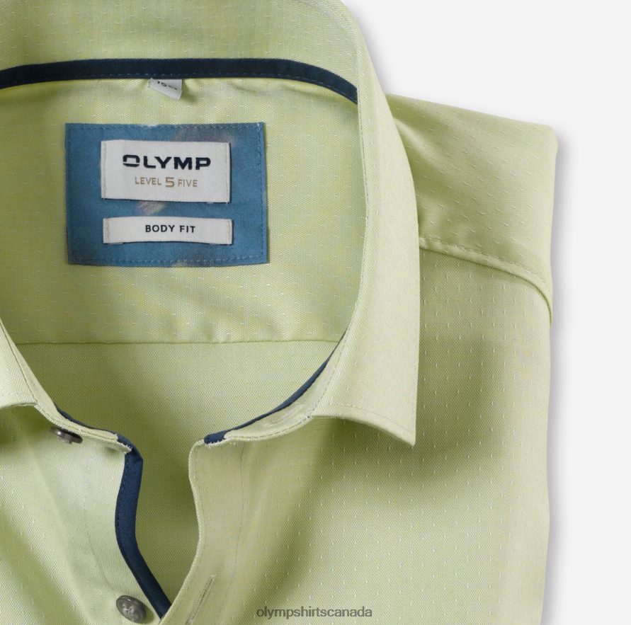 OLYMP Level Five Body Fit Business Shirt Modern Kent Lime H2P42H351 Clothing