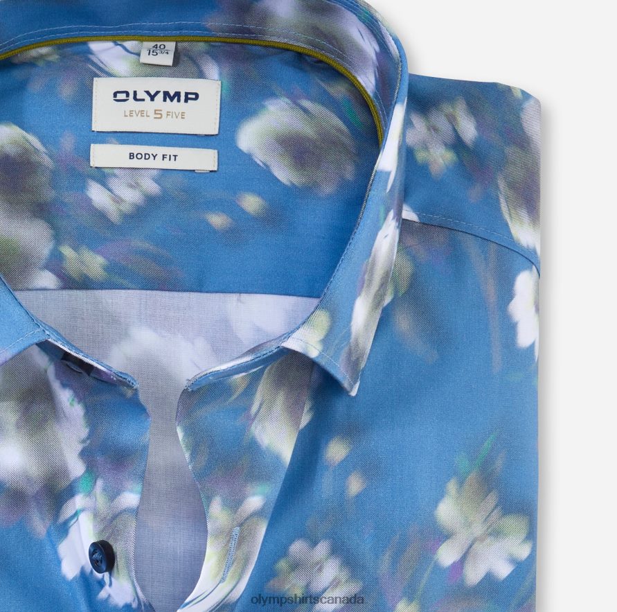 OLYMP Level Five Body Fit Business Shirt Modern Kent Lime H2P42H696 Clothing