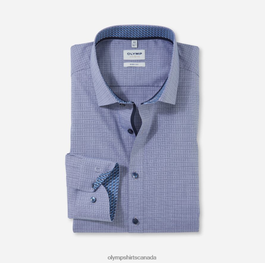 OLYMP Level Five Body Fit Business Shirt Modern Kent Marine H2P42H566 Clothing