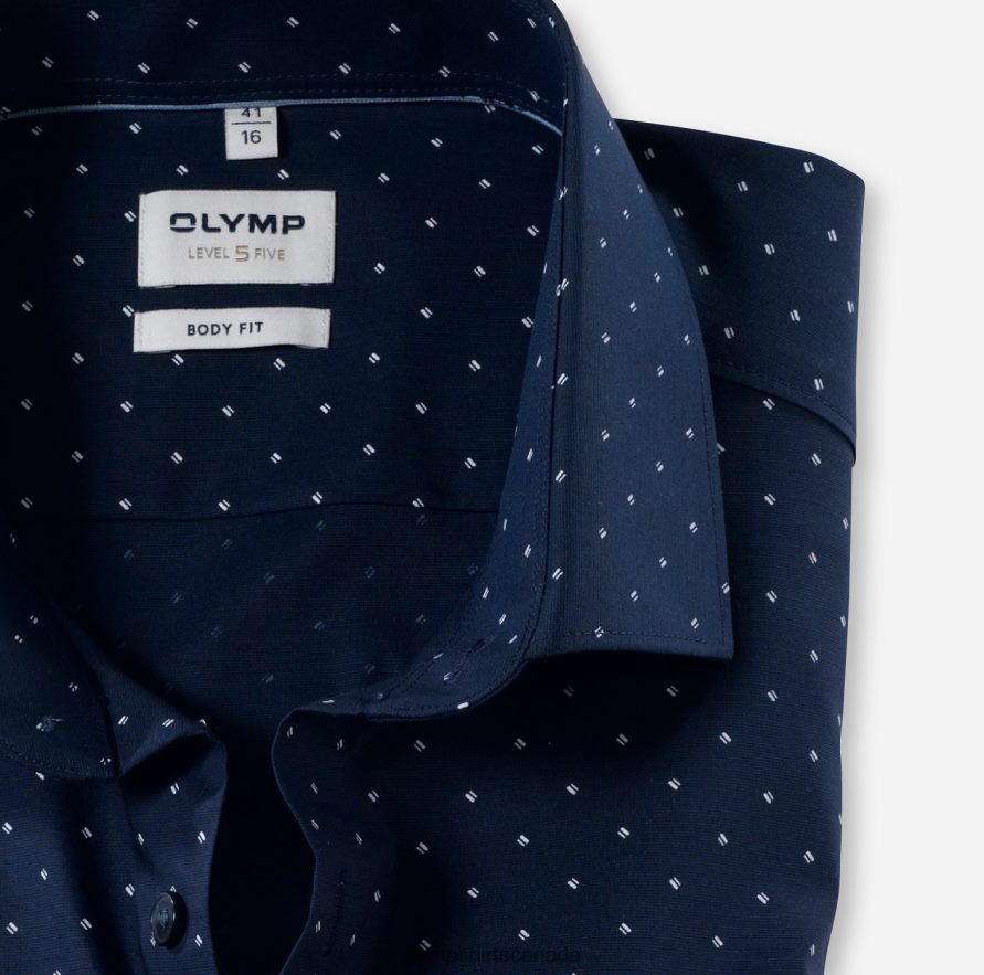 OLYMP Level Five Body Fit Business Shirt Modern Kent Marine H2P42H692 Clothing