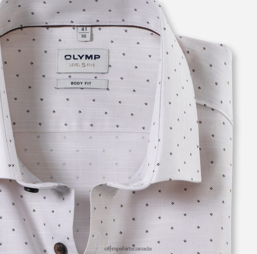 OLYMP Level Five Body Fit Business Shirt Modern Kent Natural H2P42H346 Clothing