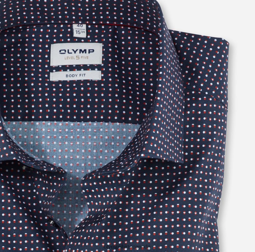 OLYMP Level Five Body Fit Business Shirt Modern Kent Red H2P42H615 Clothing