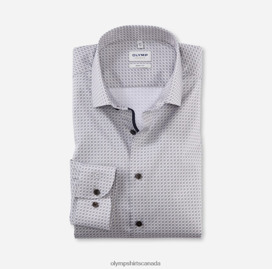 OLYMP Level Five Body Fit Business Shirt Modern Kent Taupe H2P42H515 Clothing