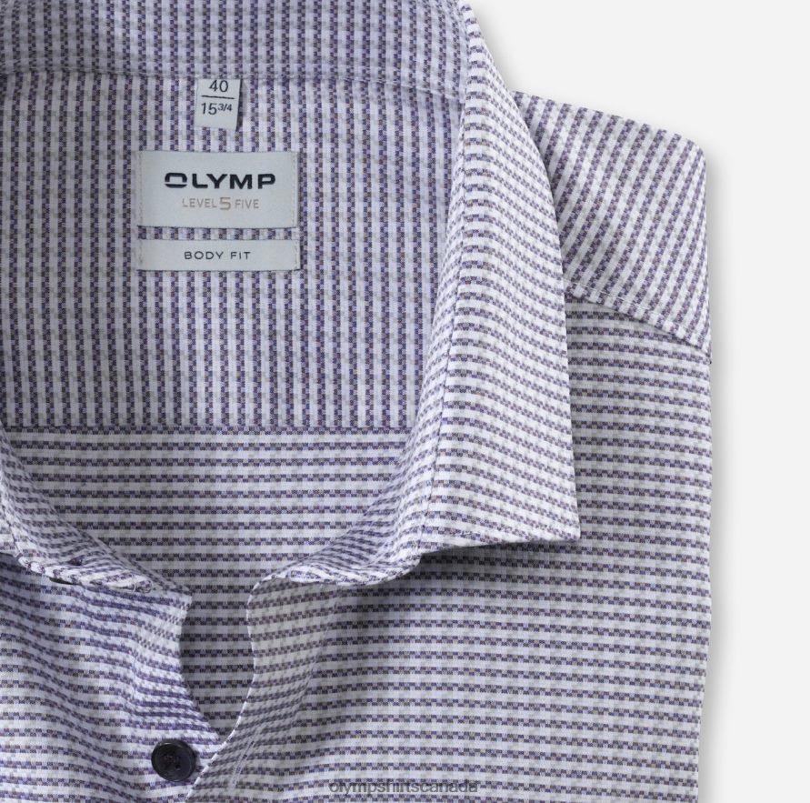 OLYMP Level Five Body Fit Business Shirt Modern Kent Viola H2P42H798 Clothing