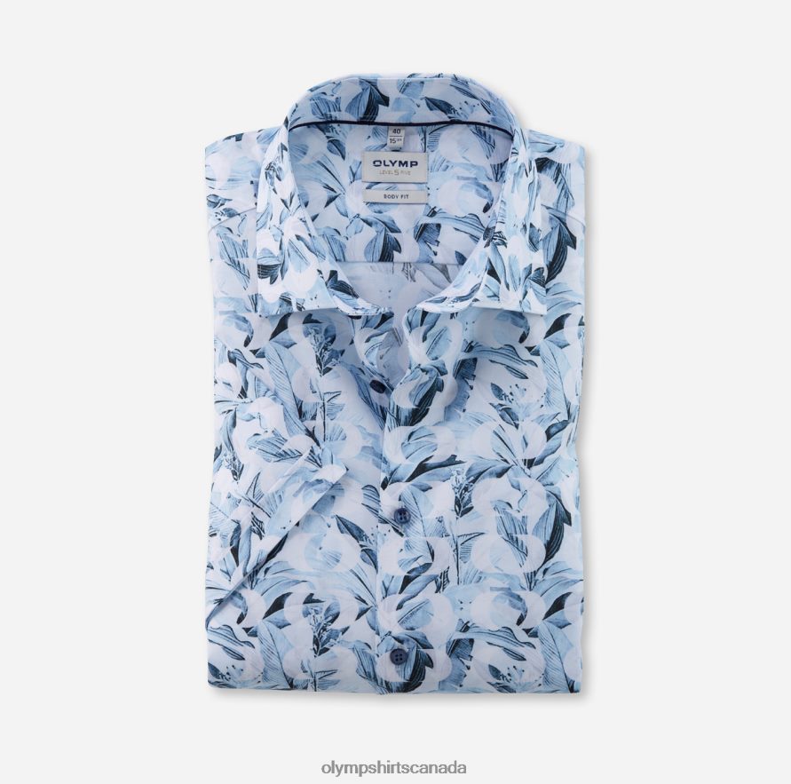 OLYMP Level Five Body Fit Business Shirt New York Kent Bleu H2P42H664 Clothing