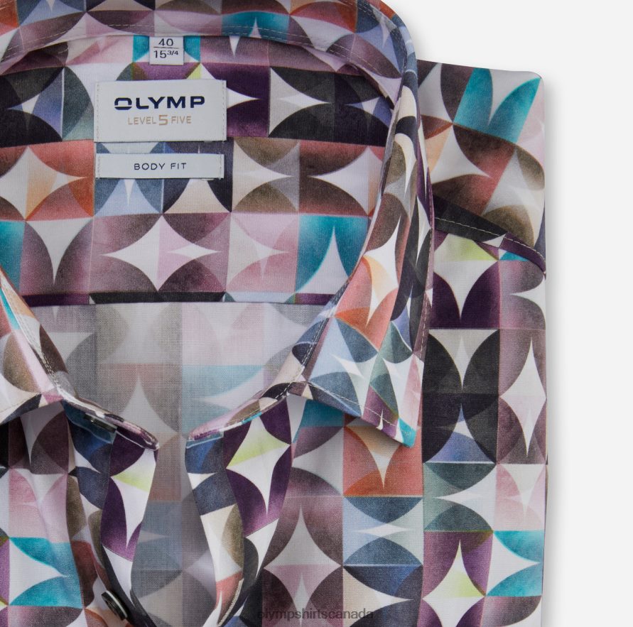 OLYMP Level Five Body Fit Business Shirt New York Kent Fuchsia H2P42H363 Clothing