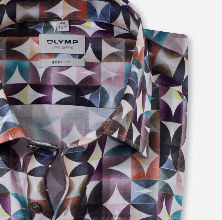 OLYMP Level Five Body Fit Business Shirt New York Kent Fuchsia H2P42H709 Clothing