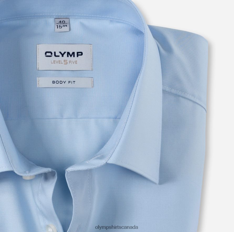 OLYMP Level Five Body Fit Business Shirt New York Kent Light Blue H2P42H848 Clothing