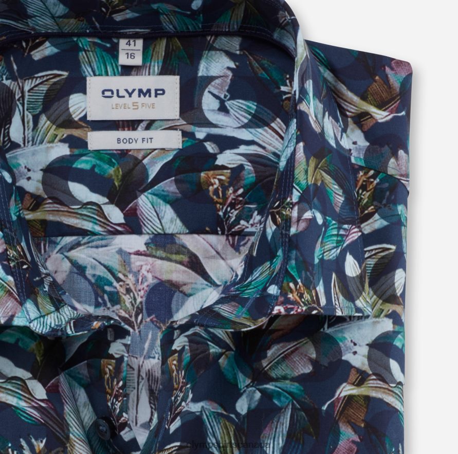 OLYMP Level Five Body Fit Business Shirt New York Kent Marine H2P42H374 Clothing