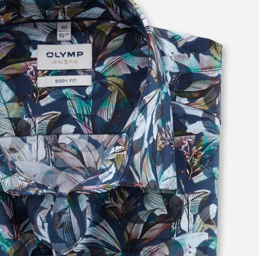 OLYMP Level Five Body Fit Business Shirt New York Kent Marine H2P42H639 Clothing