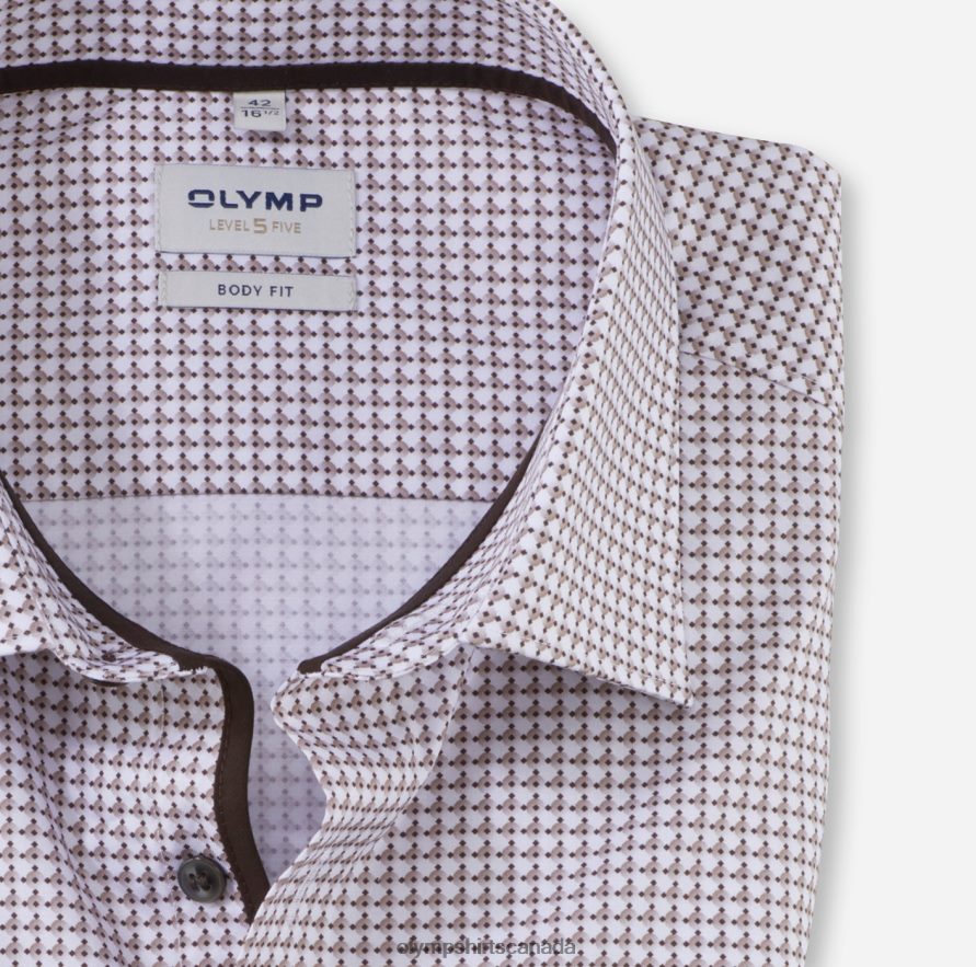 OLYMP Level Five Body Fit Business Shirt New York Kent Natural H2P42H348 Clothing