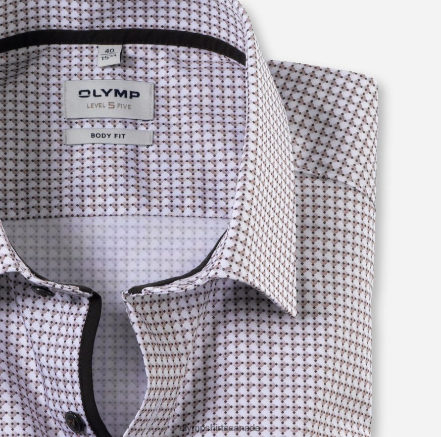 OLYMP Level Five Body Fit Business Shirt New York Kent Natural H2P42H507 Clothing